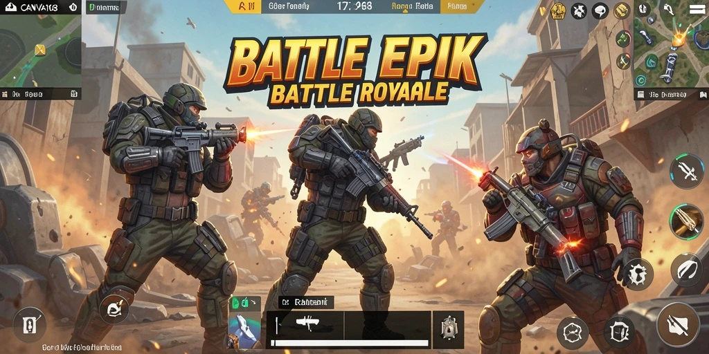 Tampilan gameplay intens di arena pertempuran Battle Royale