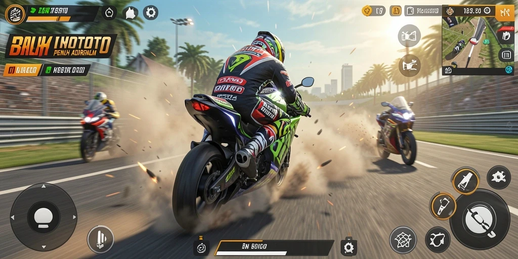 Tampilan mendebarkan dari balapan motor di DIREKTURTOTO.