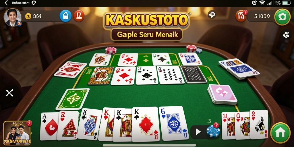 Screenshot utama KASKUSTOTO menampilkan pemain sedang menikmati permainan Gaple.