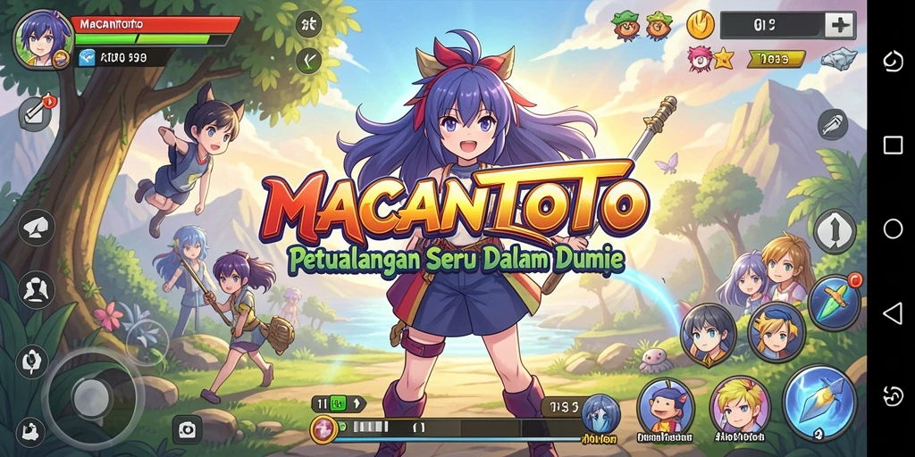 Tangkapan layar menunjukkan aksi menarik dalam petualangan Anime.