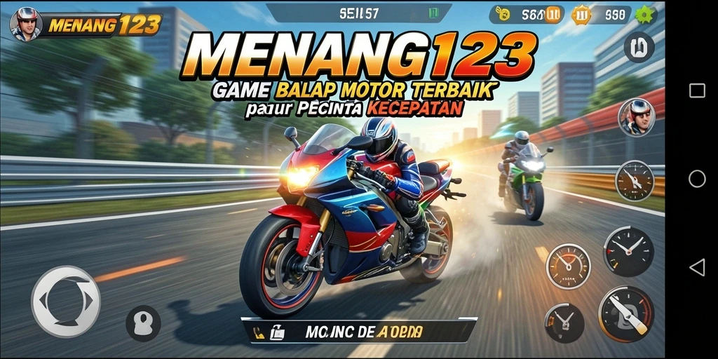 Screenshot MENANG123 menampilkan aksi balap motor yang mendebarkan.