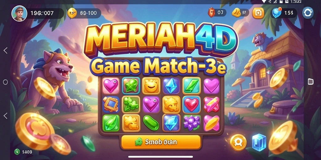Tampilan gameplay seru di MERIAH4D, penuh warna dan tantangan.