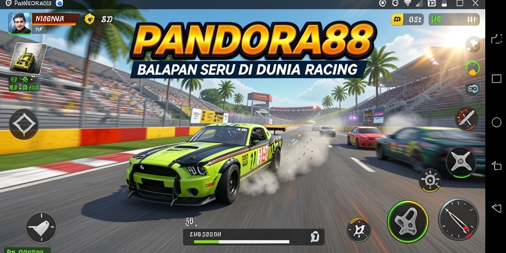Tampilan gameplay balapan yang mendebarkan di PANDORA88.