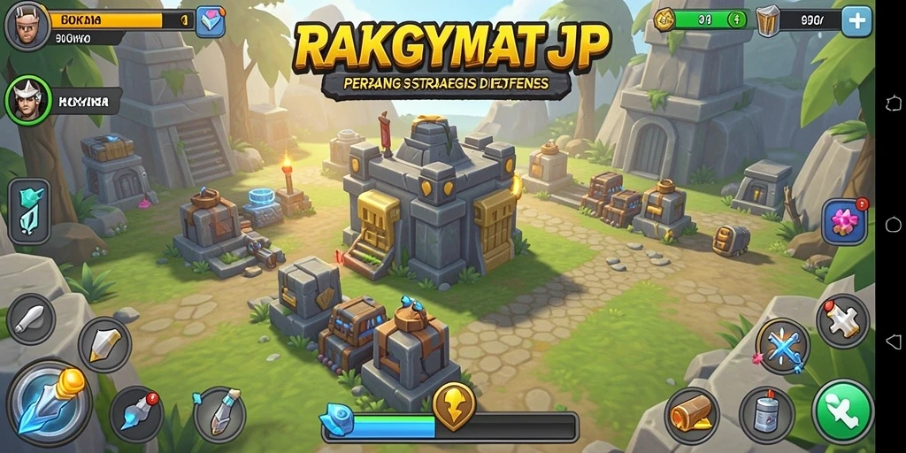 Tampilan gameplay RAKYATJP yang intens dan seru dalam Tower Defense.