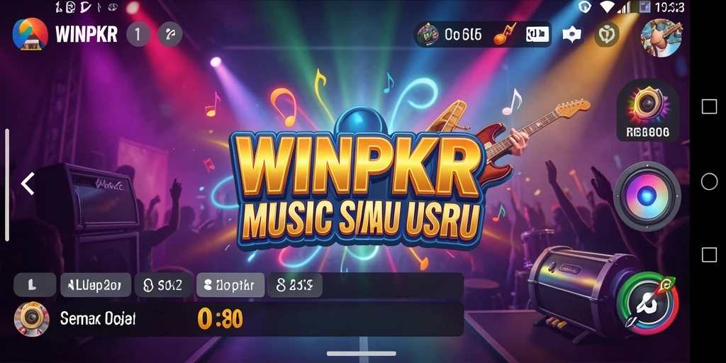 Tampilan gameplay WINPKR dengan pemain bernyanyi penuh semangat.
